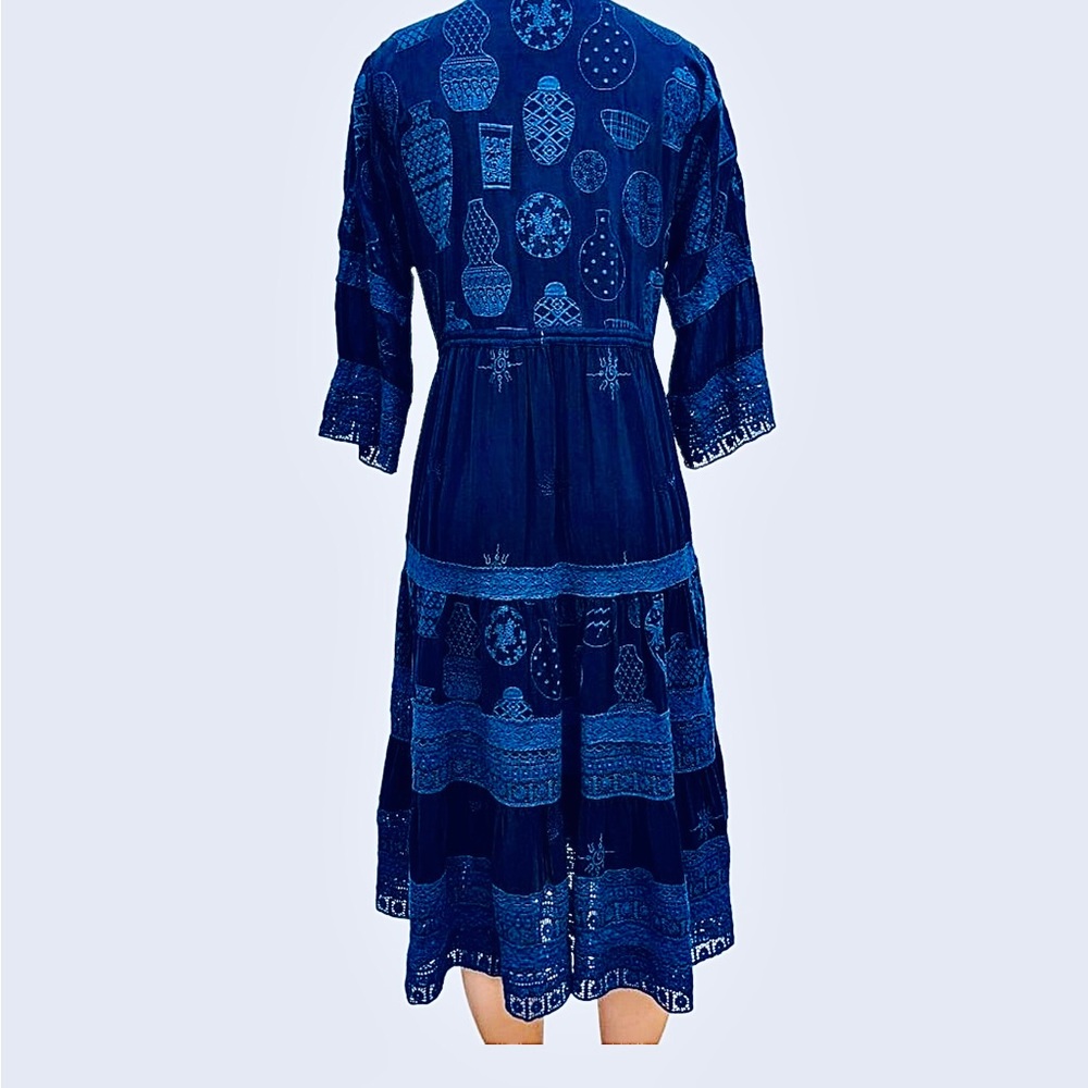 Johnny Was Fionah Alenia Kimono Top Blue Night Women’s Small NWT - Picture 3 of 6